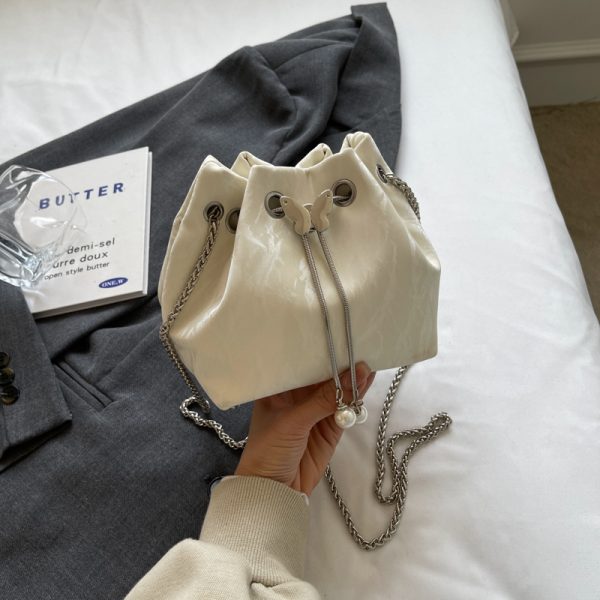 Handheld Drawstring Bucket Bag for Women - Summer 2025 Korean Style INS Minimalist Versatile Shoulder Bag
