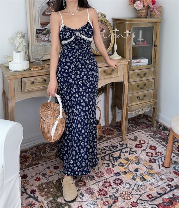Handmade French Lace V-Neck Floral Camisole Dress - Solid Color Fairy Style for Women, Perfect for Vacation and Summer 2023