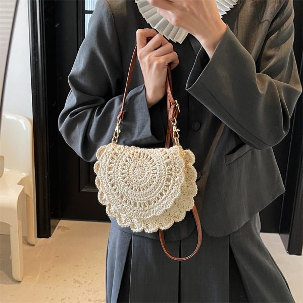 Handmade Knitted Beach Bag for Women â€“ Summer Woven Shoulder Crossbody Bag, 2025 Fashion, Perfect for Seaside Vacation