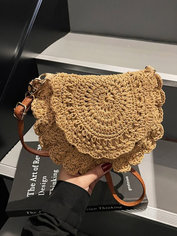 Handmade Knitted Beach Bag for Women â€“ Summer Woven Shoulder Crossbody Bag, 2025 Fashion, Perfect for Seaside Vacation
