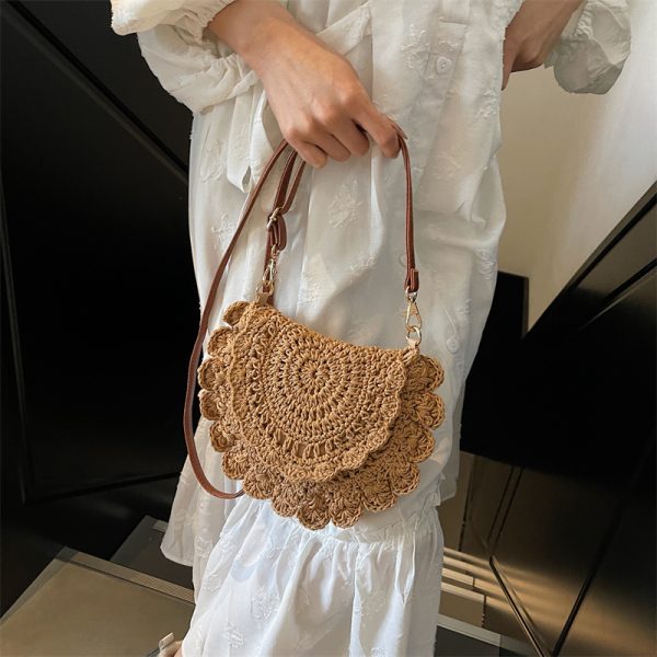 Handmade Knitted Beach Bag for Women â€“ Summer Woven Shoulder Crossbody Bag, 2025 Fashion, Perfect for Seaside Vacation