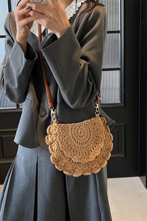 Handmade Knitted Beach Bag for Women â€“ Summer Woven Shoulder Crossbody Bag, 2025 Fashion, Perfect for Seaside Vacation