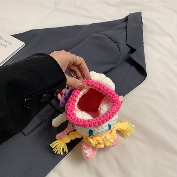 Handmade Mini Bag for Women - 2025 Summer Knitted Big Mouth Crossbody Phone Bag - Unique Quirky Style