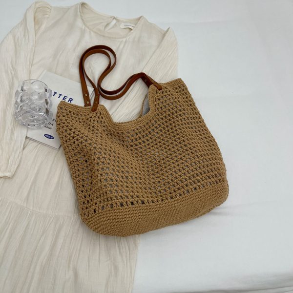 Handmade Woven Straw Bag for Women - Large Capacity Beach Tote, Stylish Shoulder Bag for Vacation & Commuting 2025
