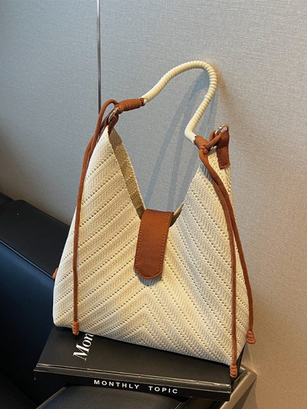 Handwoven Women's Beach Tote Bag - Trendy 2025 Large Capacity Shoulder Bag for Vacation Style