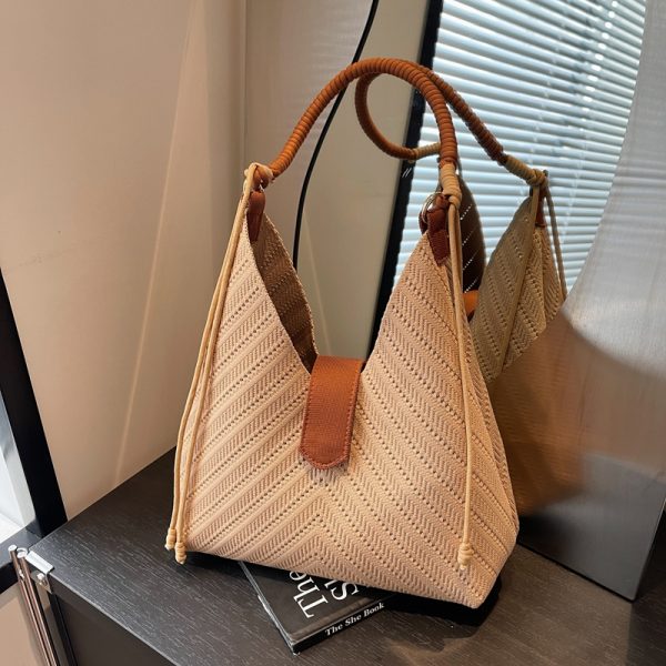 Handwoven Women's Beach Tote Bag - Trendy 2025 Large Capacity Shoulder Bag for Vacation Style