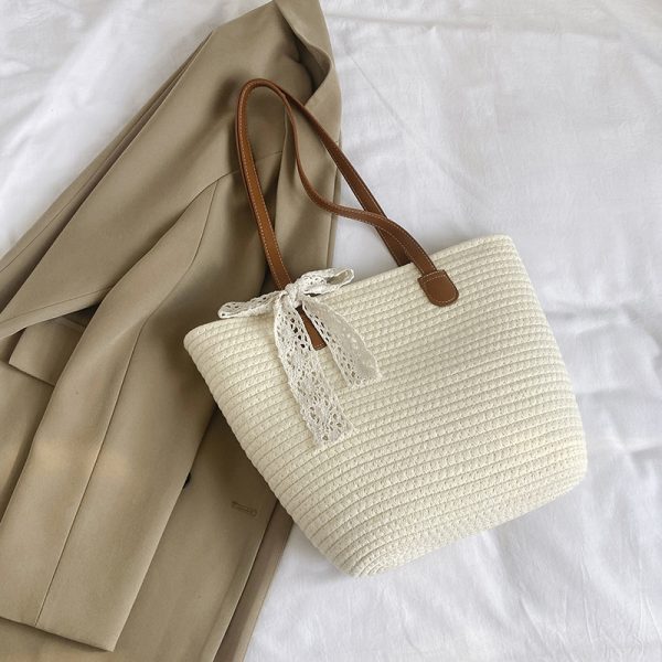 Handwoven Women's Summer Beach Tote Bag - Trendy Shoulder Bag with Large Capacity for Commuter Style