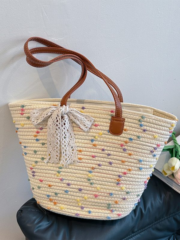 Handwoven Women's Summer Beach Tote Bag - Trendy Shoulder Bag with Large Capacity for Commuter Style