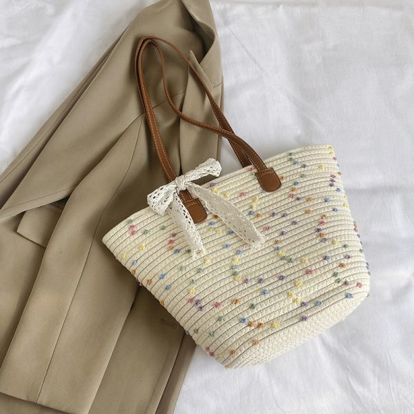 Handwoven Women's Summer Beach Tote Bag - Trendy Shoulder Bag with Large Capacity for Commuter Style