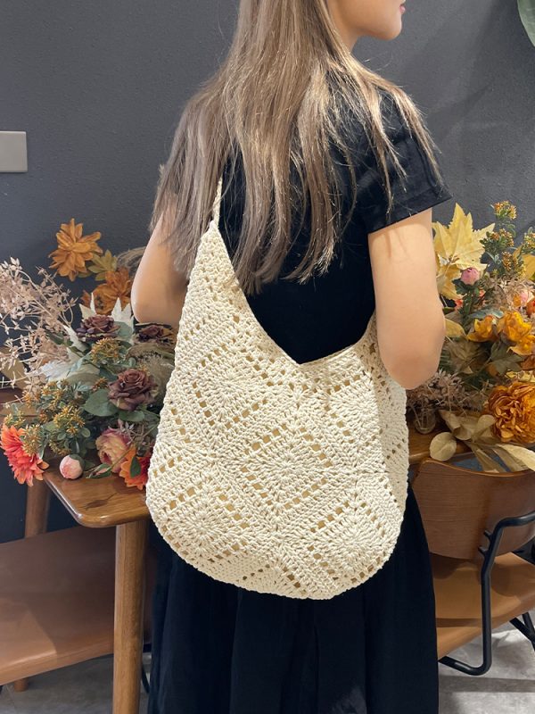 Handwoven Women's Summer Tote Bag - Large Capacity Commuting Shoulder & Crossbody Bag for 2025 Fashion