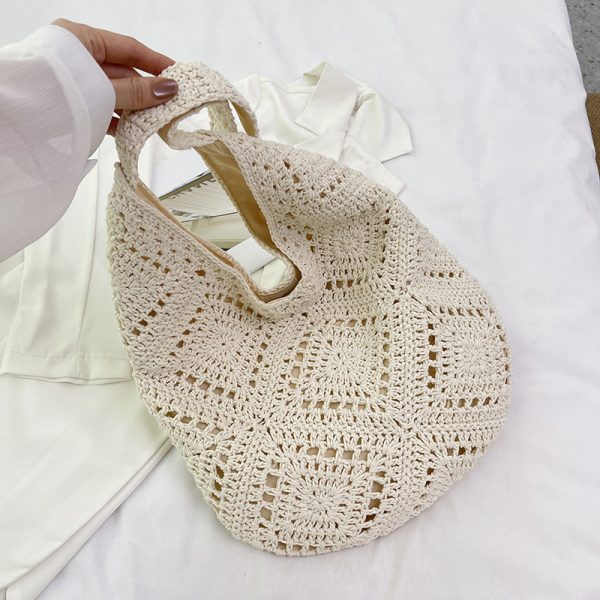 Handwoven Women's Summer Tote Bag - Large Capacity Commuting Shoulder & Crossbody Bag for 2025 Fashion