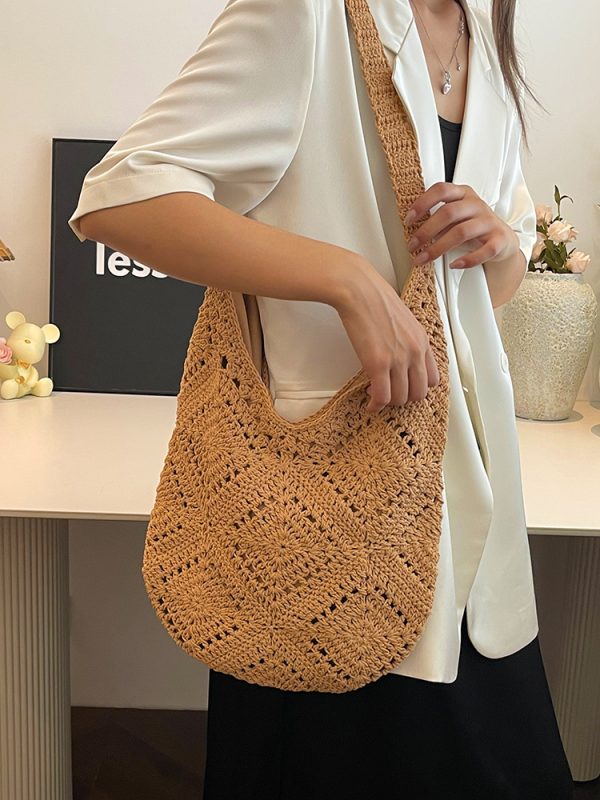 Handwoven Women's Summer Tote Bag - Large Capacity Commuting Shoulder & Crossbody Bag for 2025 Fashion