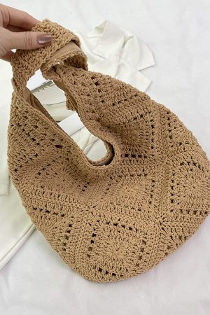 Handwoven Women's Summer Tote Bag - Large Capacity Commuting Shoulder & Crossbody Bag for 2025 Fashion