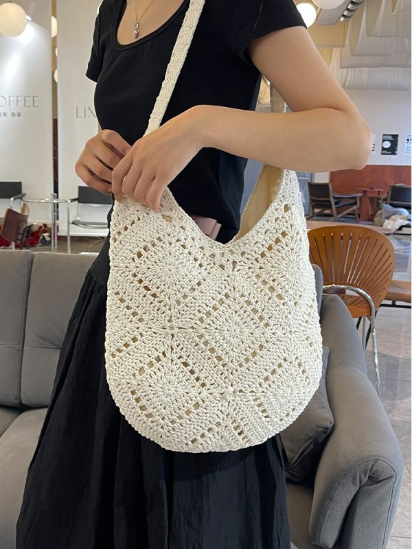 Handwoven Women's Summer Tote Bag - Large Capacity Commuting Shoulder & Crossbody Bag for 2025 Fashion