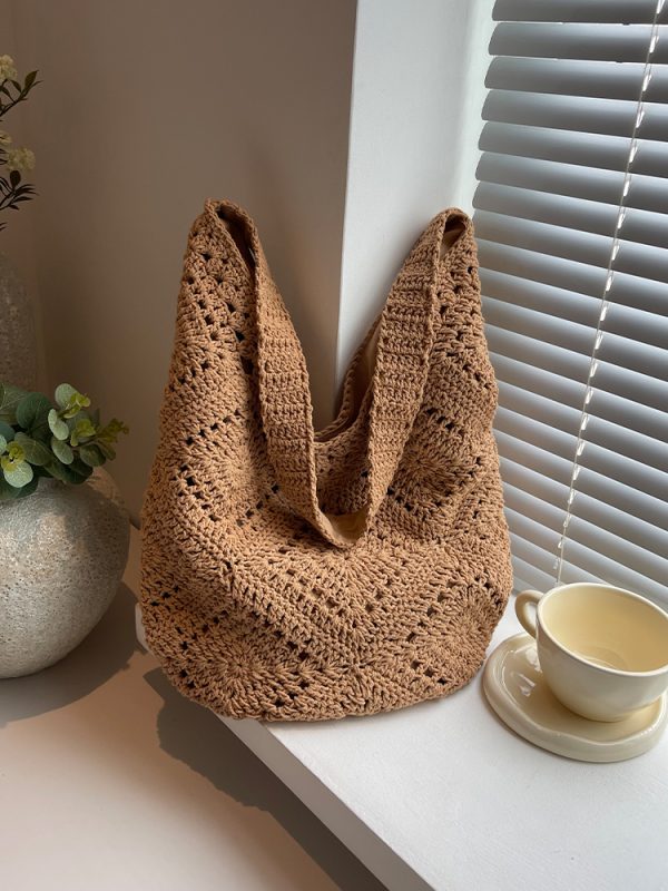 Handwoven Women's Summer Tote Bag - Large Capacity Commuting Shoulder & Crossbody Bag for 2025 Fashion