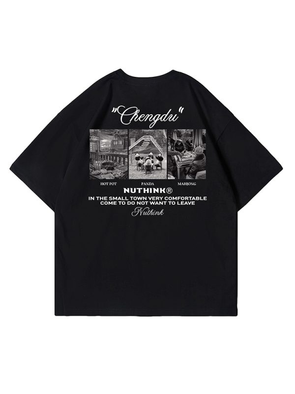Heavyweight 260g Couple T-shirt for Men, Streetwear Short Sleeve, Summer Loose Fit Plus Size Tee, Trendy 2025 Fashion