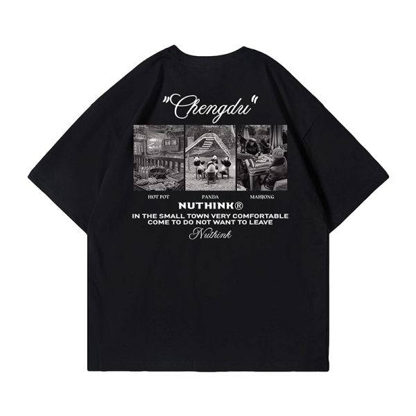 Heavyweight 260g Couple T-shirt for Men, Streetwear Short Sleeve, Summer Loose Fit Plus Size Tee, Trendy 2025 Fashion