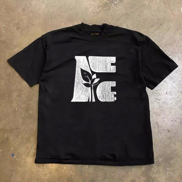 Heavyweight Cotton Couple's Short-Sleeve T-shirt for Men and Women - Unisex Loose Fit, Charity Design, Casual Everyday Wear