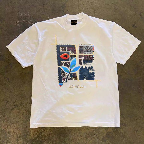 Heavyweight Couple's Loose Short-Sleeve T-Shirt for Men and Women - 260g Pure Cotton, Charitable Design, Casual Everyday Wear