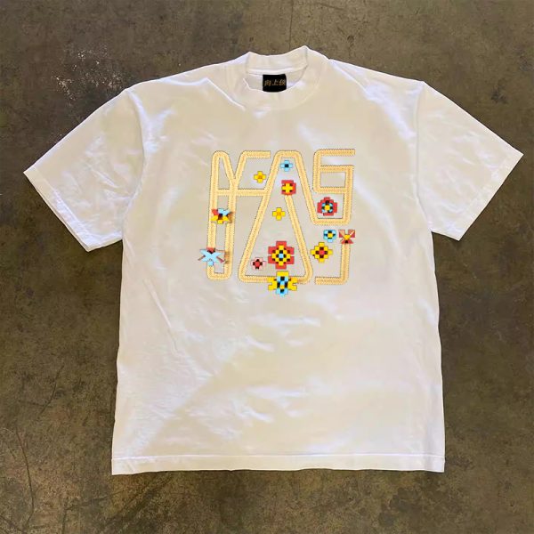 Heavyweight Couple's Loose Short-Sleeve T-Shirt in 100% Cotton - Charitable Upward Hero Design for Men and Women - Casual Streetwear