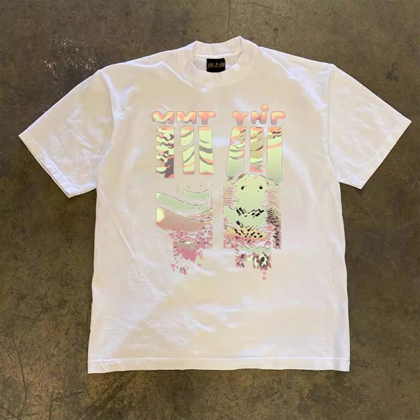 Heavyweight Couple's Loose Short-Sleeve T-Shirt in 100% Cotton - Charitable Upward Hero Design for Men and Women