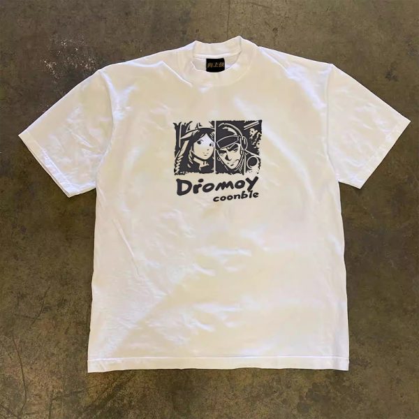 Heavyweight Couple's Loose Short-Sleeve T-Shirt in 260g Pure Cotton - Charitable Upward Hero Design for Men and Women