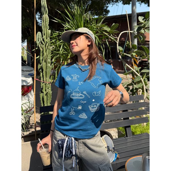 Heavyweight Embroidered Micro Loose Short Sleeve T-Shirt for Women - Versatile Summer Top, Casual Style, Y2K Fashion