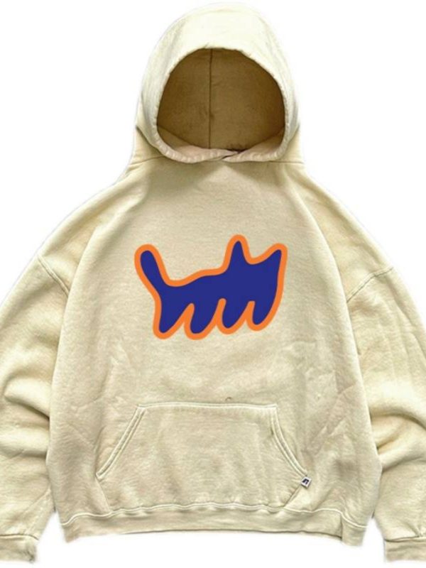 Heavyweight Hooded Sweatshirt with Cartoon Print - 2023 New Style, Loose Fit, Versatile for Students, Casual Streetwear