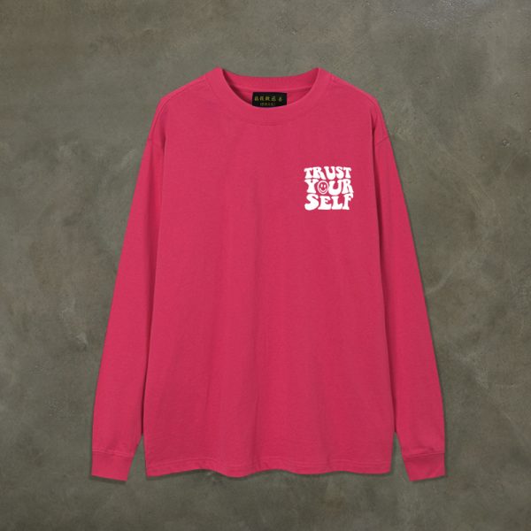 Heavyweight Oversized Long-Sleeve T-Shirt with Niche Letter Print - Motivational Graphic Tee for Casual Street Style