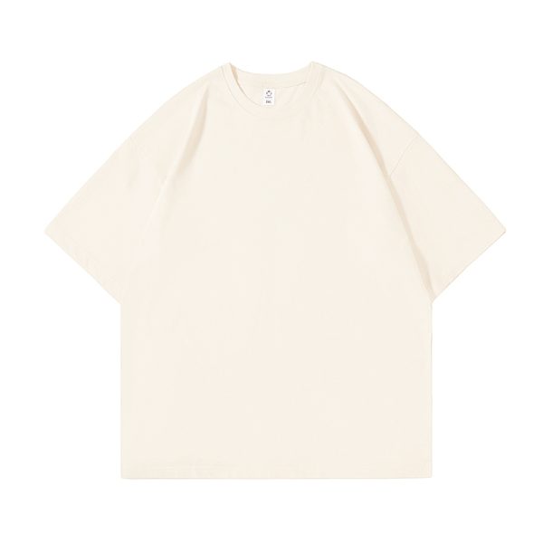 Heavyweight Solid Color Short Sleeve T-Shirt for Men and Women - Plus Size American Streetwear - Summer Casual 2025 Fashion