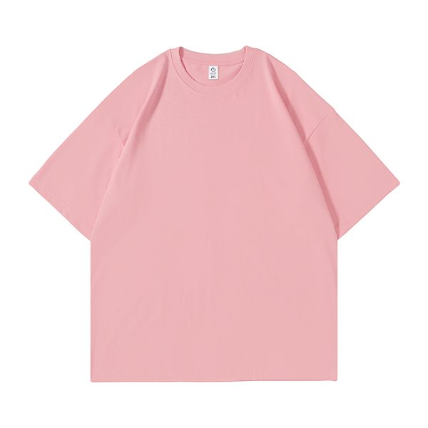 Heavyweight Solid Color Short Sleeve T-Shirt for Men and Women - Plus Size American Streetwear - Summer Casual 2025 Fashion