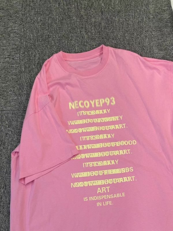 Heavyweight Streetwear Loose Fit Letter Print Short Sleeve T-Shirt for Men - 2025 Summer American High Street Style