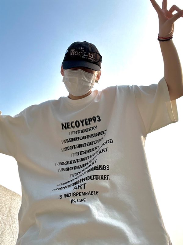 Heavyweight Streetwear Loose Fit Letter Print Short Sleeve T-Shirt for Men - 2025 Summer American High Street Style