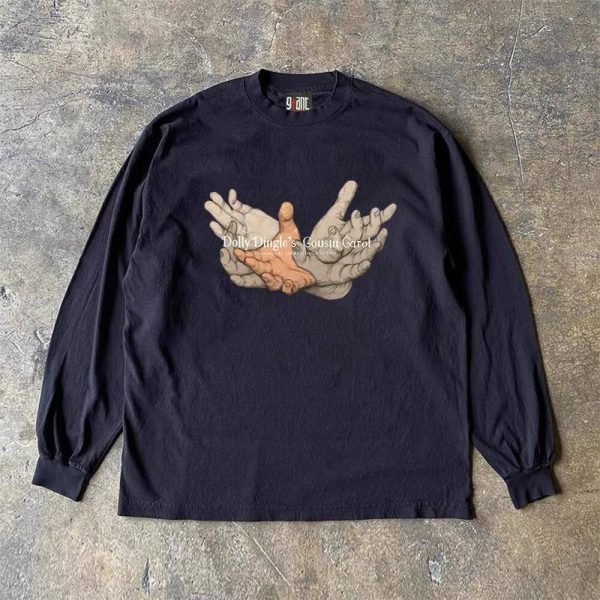 Heavyweight Unisex Long Sleeve T-Shirt for Charity - Hip-Hop Niche Design, Couple Style, 280g Cotton, Streetwear Fashion
