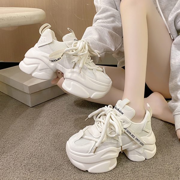 Height-Increasing Dad Shoes for Petite Women - 2024 Autumn Versatile High-Heeled Thick-Soled Platform Sneakers