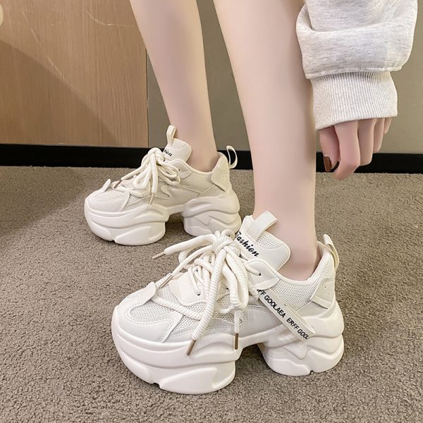 Height-Increasing Dad Shoes for Petite Women - 2024 Autumn Versatile High-Heeled Thick-Soled Platform Sneakers
