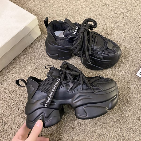 Height-Increasing Dad Shoes for Petite Women - 2024 Autumn Versatile High-Heeled Thick-Soled Platform Sneakers