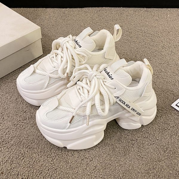 Height-Increasing Dad Shoes for Petite Women - 2024 Autumn Versatile High-Heeled Thick-Soled Platform Sneakers
