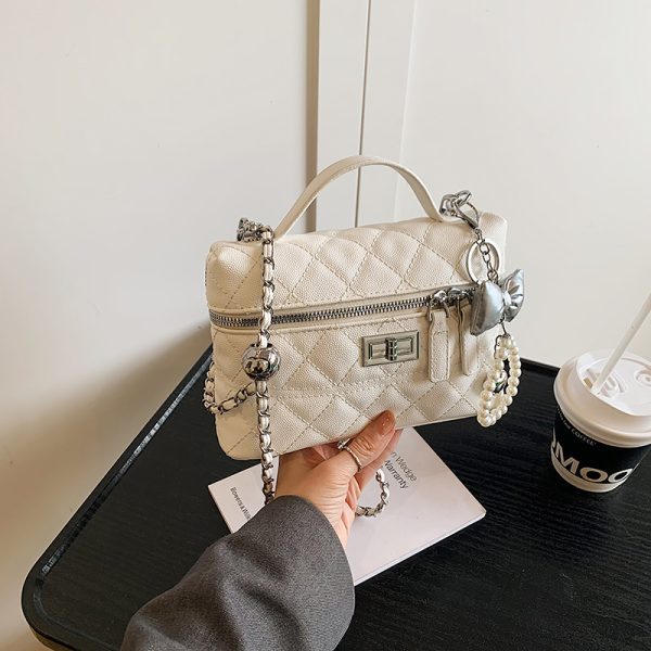 High-End Diamond-Patterned Shoulder Bag - 2025 Spring/Summer Casual Women's Box Bag, Chic & Versatile Fashion Accessory