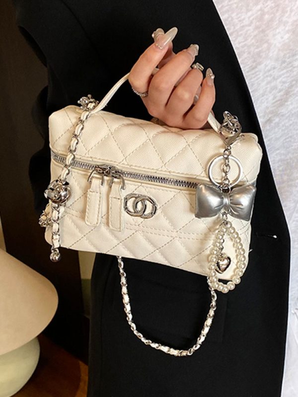 High-End Diamond-Patterned Shoulder Bag - 2025 Spring/Summer Casual Women's Box Bag, Chic & Versatile Fashion Accessory