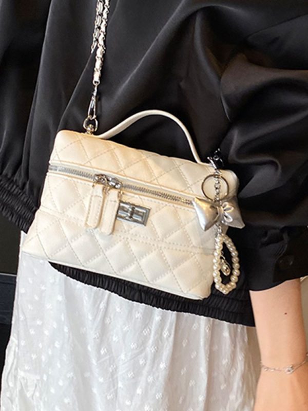 High-End Diamond-Patterned Shoulder Bag - 2025 Spring/Summer Casual Women's Box Bag, Chic & Versatile Fashion Accessory