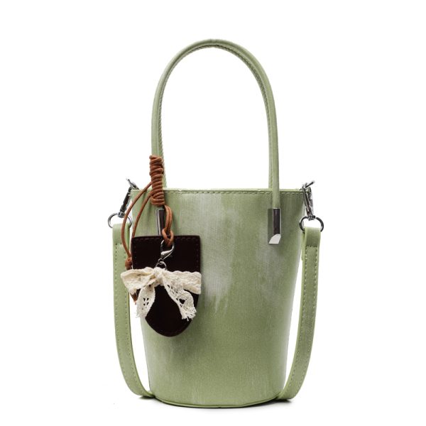 High-End Green Bucket Bag for Women, Summer 2025 Handheld Crossbody Phone Bag, Trendy Niche Fashion Accessory
