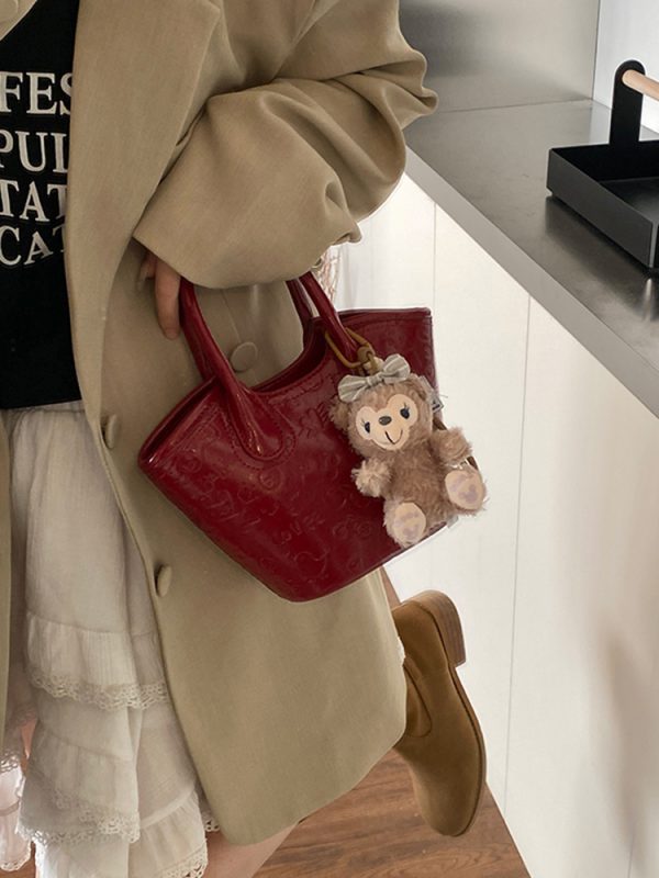 High-End Red Bucket Bag for Women - 2025 Bridal Handbag, Bridesmaid Wedding Crossbody Bag, Elegant Fashion Accessory