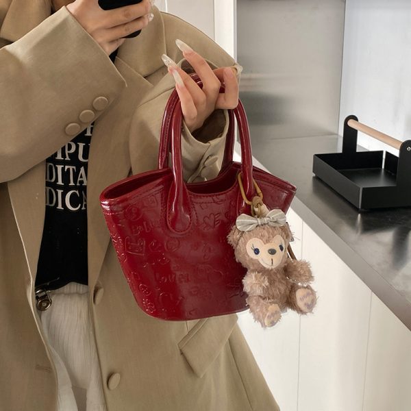 High-End Red Bucket Bag for Women - 2025 Bridal Handbag, Bridesmaid Wedding Crossbody Bag, Elegant Fashion Accessory