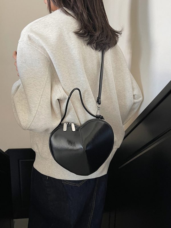 High-End Red Handbag for Women - 2025 Spring Summer Shoulder Crossbody Bag with Heart-Shaped Coin Purse, Trendy Niche Fashion Accessory