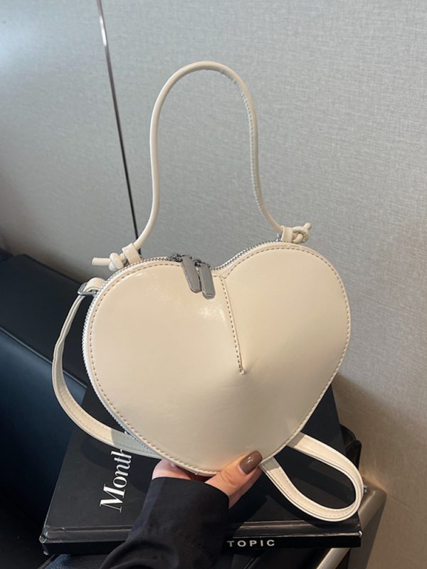 High-End Red Handbag for Women - 2025 Spring Summer Shoulder Crossbody Bag with Heart-Shaped Coin Purse, Trendy Niche Fashion Accessory