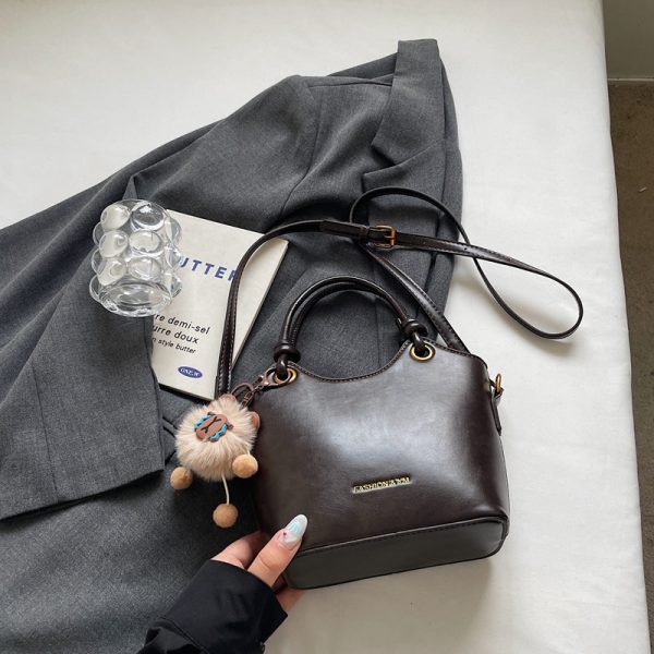 High-End Retro Bucket Handbag for Women - Versatile Textured Crossbody & Shoulder Bag for Summer 2025 Fashion
