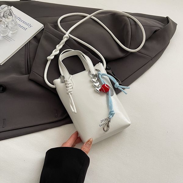 High-End Silver Mini Bag for Women - Lightweight Handheld Crossbody Zipper Bag for Summer 2025, Perfect for Y2K Fashion