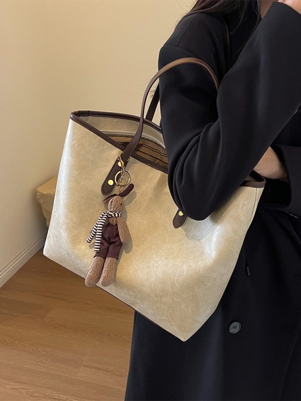 High-End Women's Large Capacity Shoulder Bag - Stylish Spring Summer Commuting Tote for 2025 Fashion