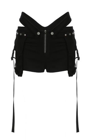 High Energy Motorcycle Cool V-Shaped Waist 3D Pocket Shorts - Slimming Versatile Womenâ€™s Work Pants, Trendy Streetwear Style
